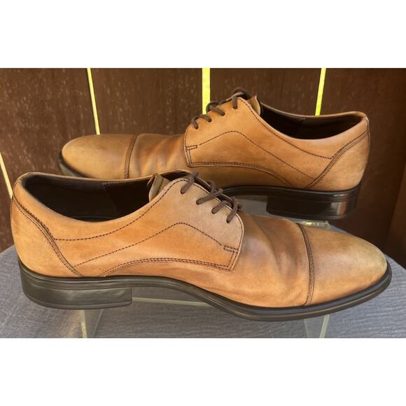 Men\'s Ecco Brown Leather Cap Toe Oxfords Dress/Business Shoes Size 9-9.5 EU 43 main image 8